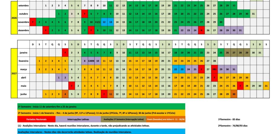 Calendário Escolar